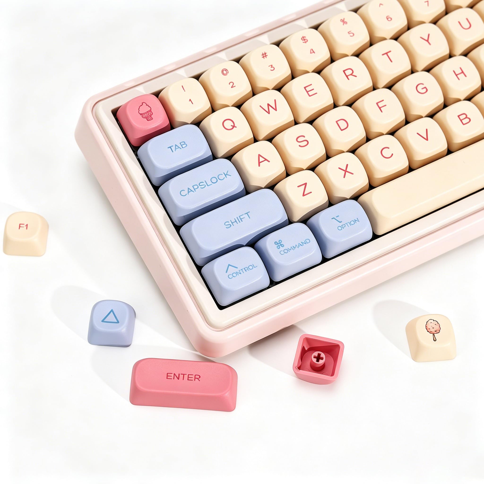 Amazon.com: YMKPVR KBDiy Marshmallow KOA Profile Keycaps Set,Dye